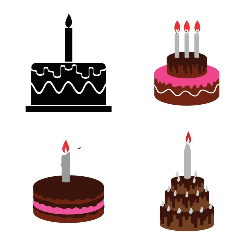 icona della torta di compleanno vettore
