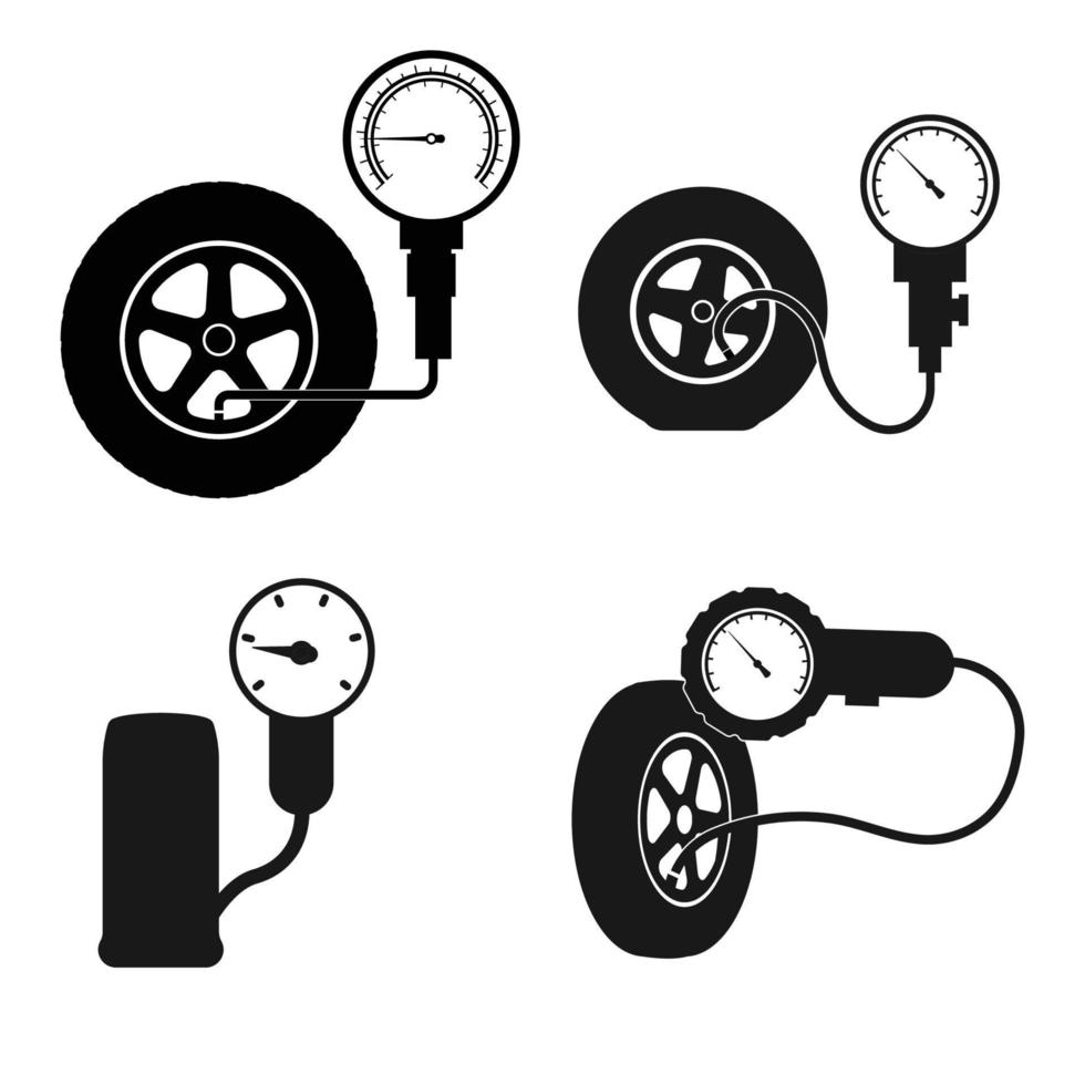 pneumatico pressione valutare icona vettore