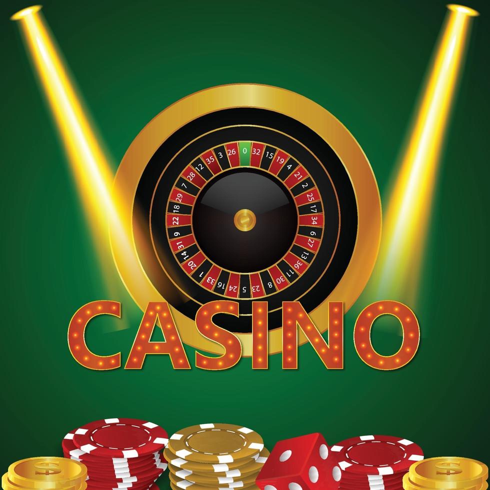 carta di invito di lusso vip casinò con fiches del casinò, carte da gioco e slot vettore