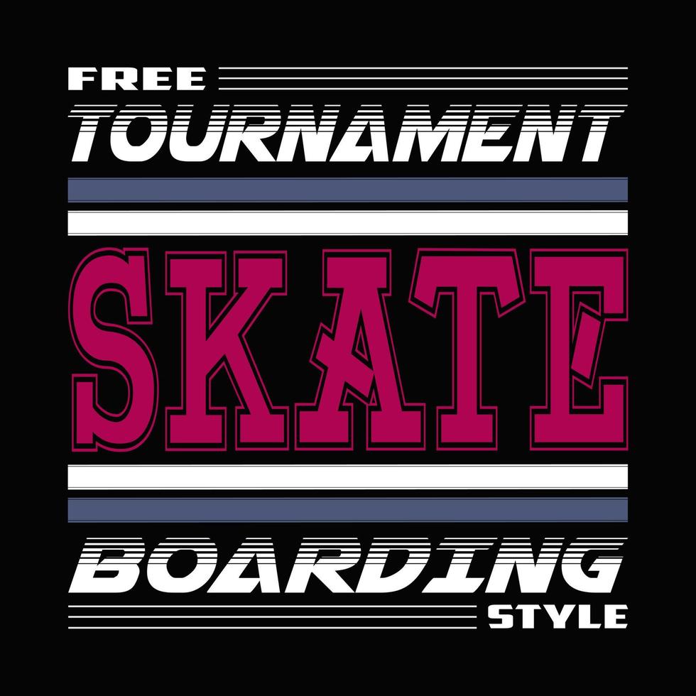 andare con lo skateboard testo, modello tipografia vettore design