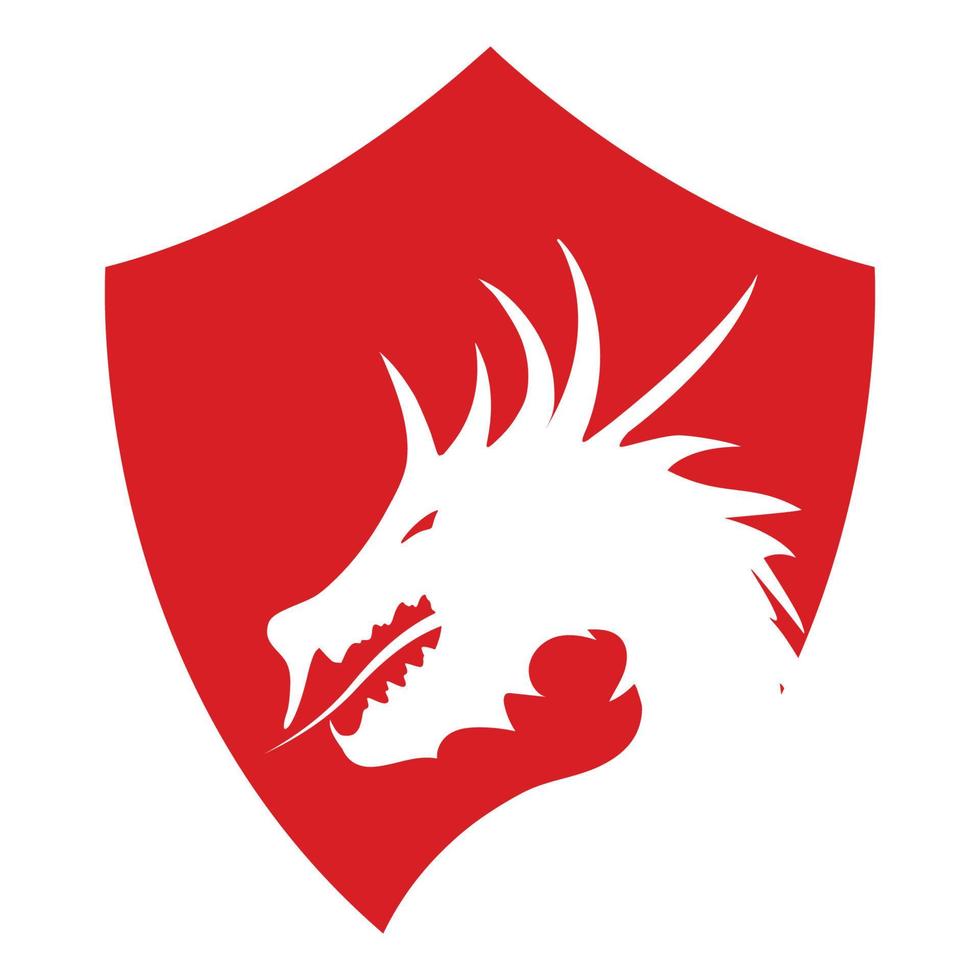 logo della testa di drago vettore