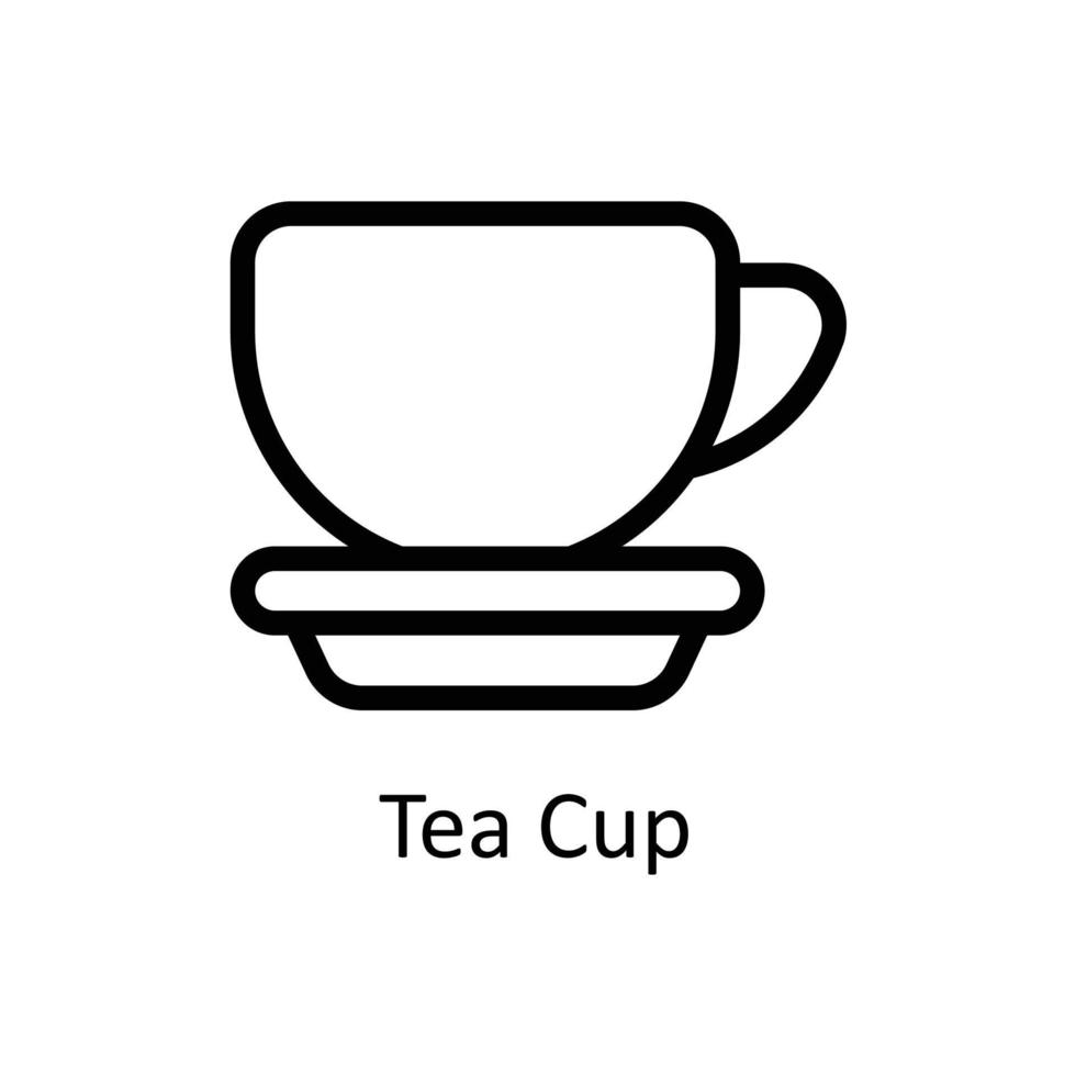 tè tazza vettore schema icone. semplice azione illustrazione azione