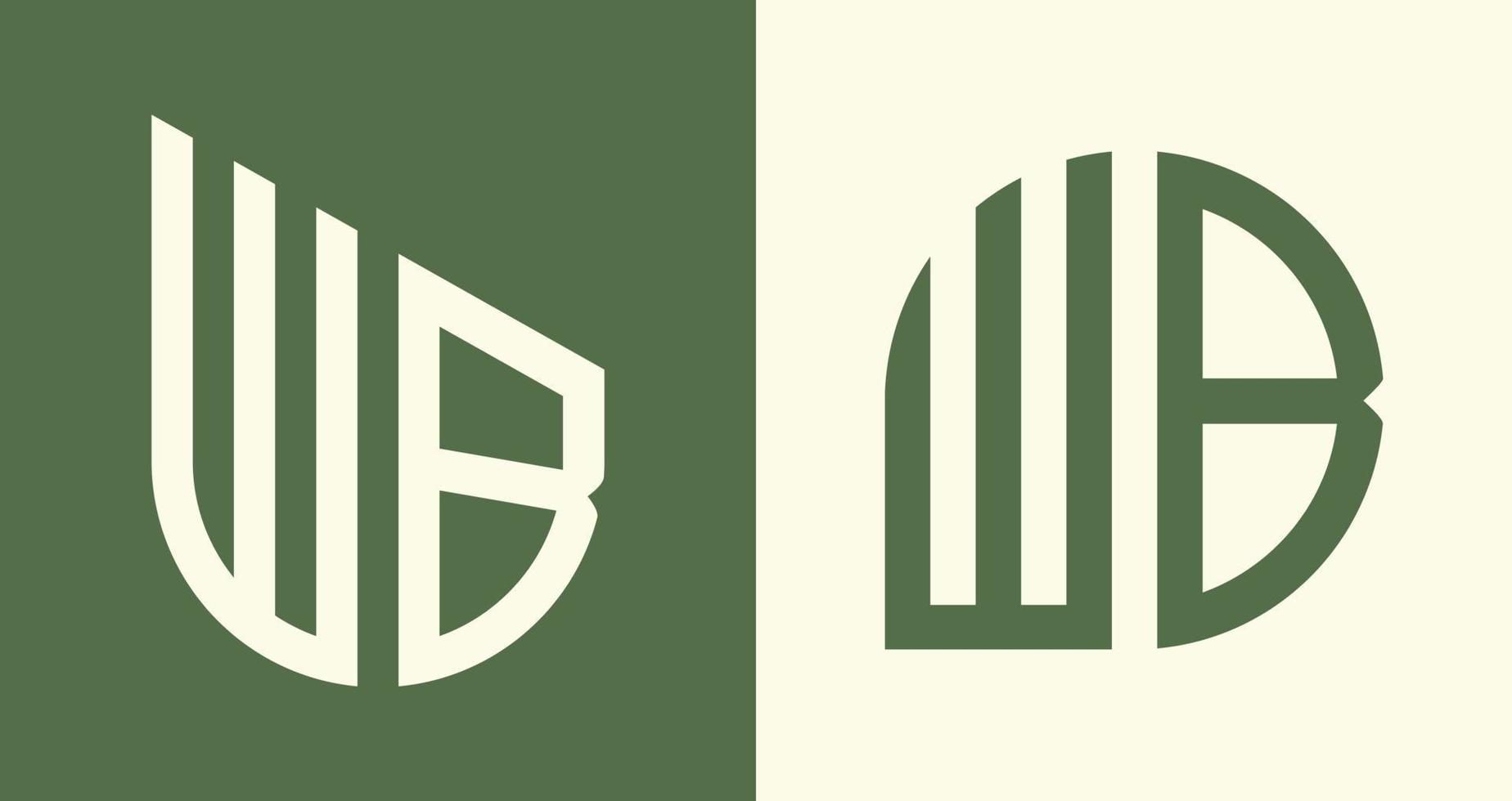 creativo semplice iniziale lettere wb logo disegni fascio. vettore