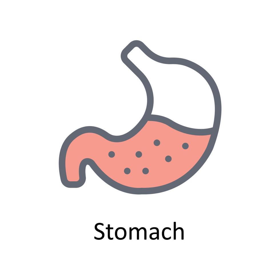 stomaco vettore riempire schema icone. semplice azione illustrazione azione