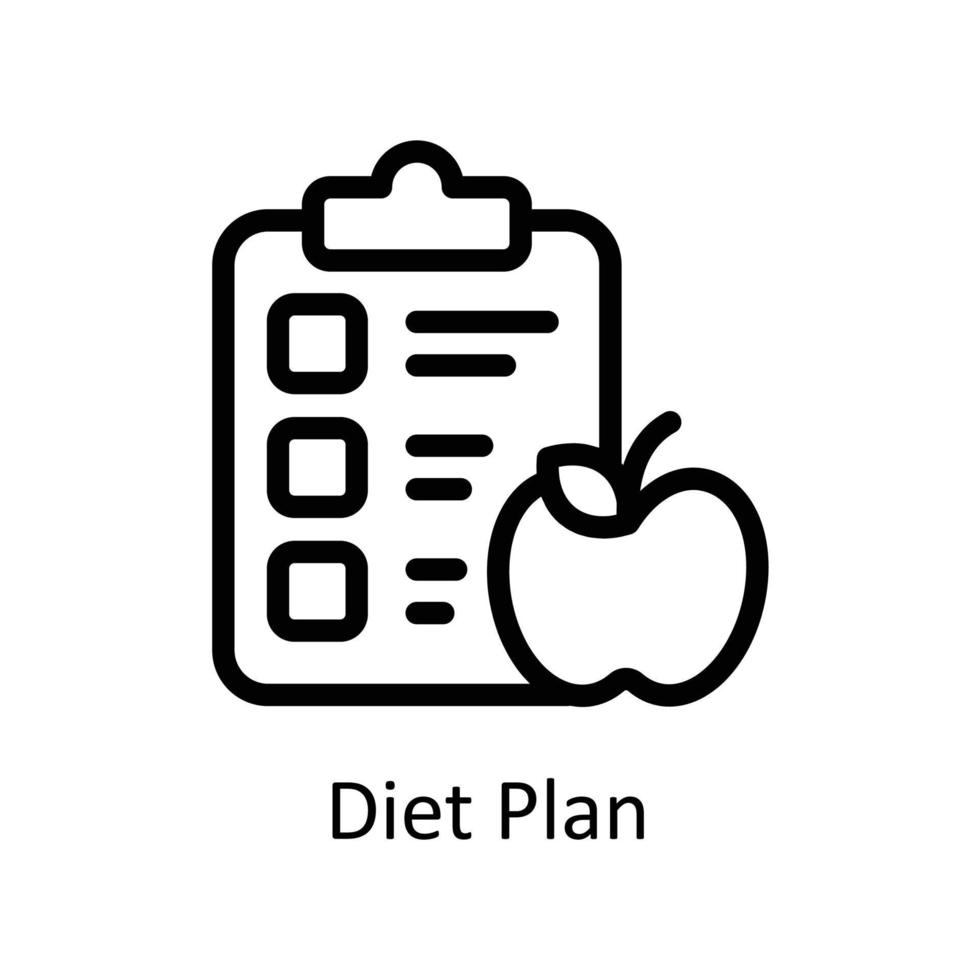 dieta Piano vettore schema icone. semplice azione illustrazione azione