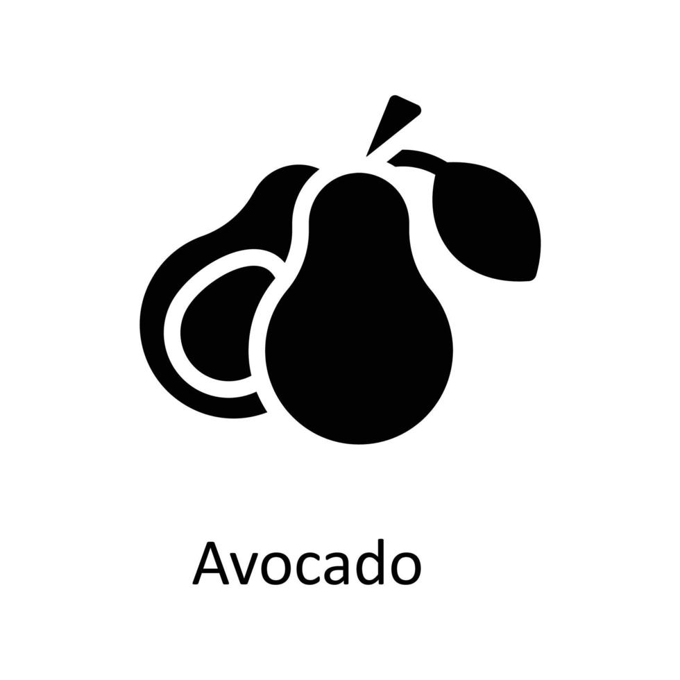 avocado vettore solido icone. semplice azione illustrazione azione