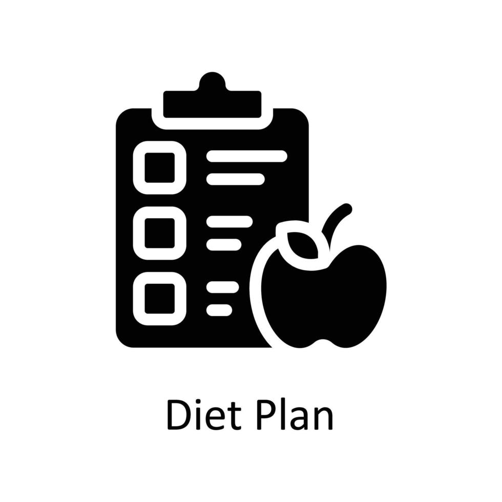 dieta Piano vettore solido icone. semplice azione illustrazione azione