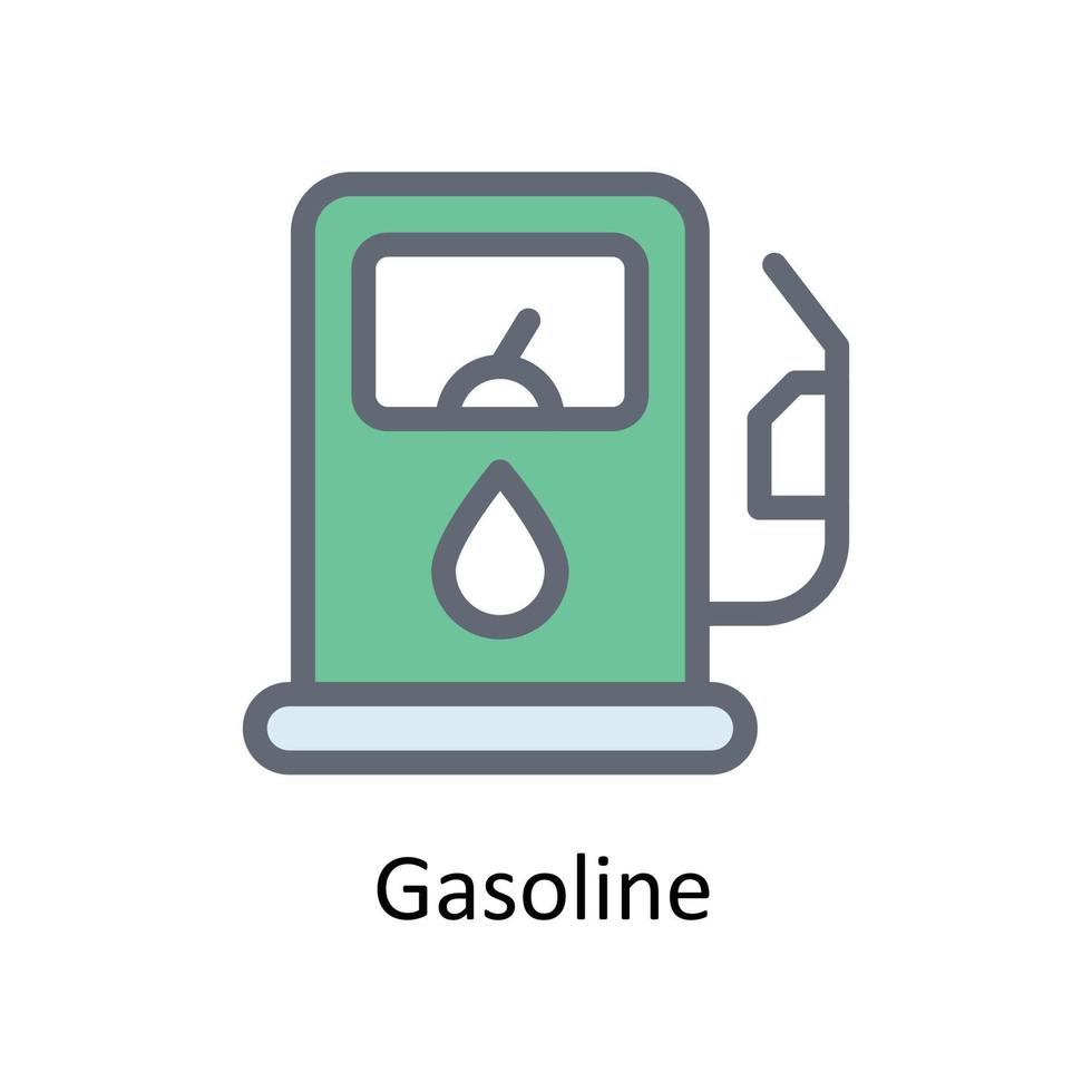 benzina vettore riempire schema icone. semplice azione illustrazione azione