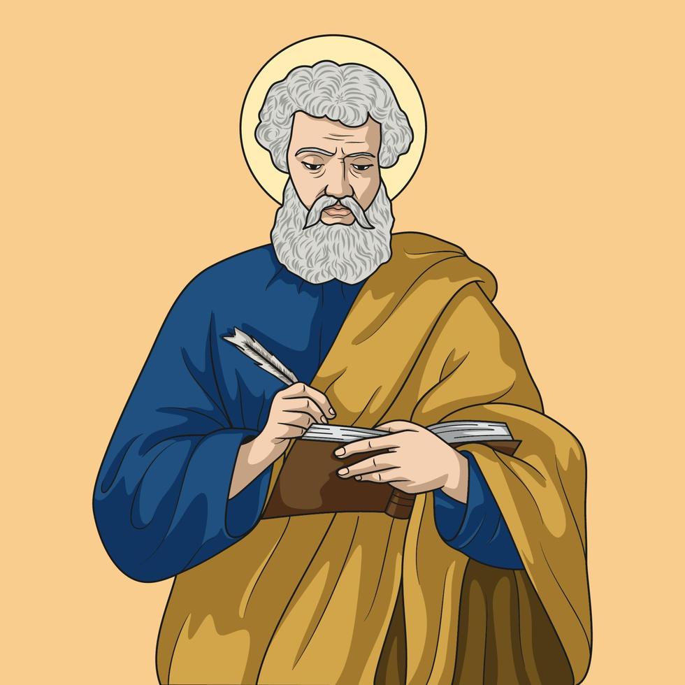 santo barnaba apostolo colorato vettore illustrazione