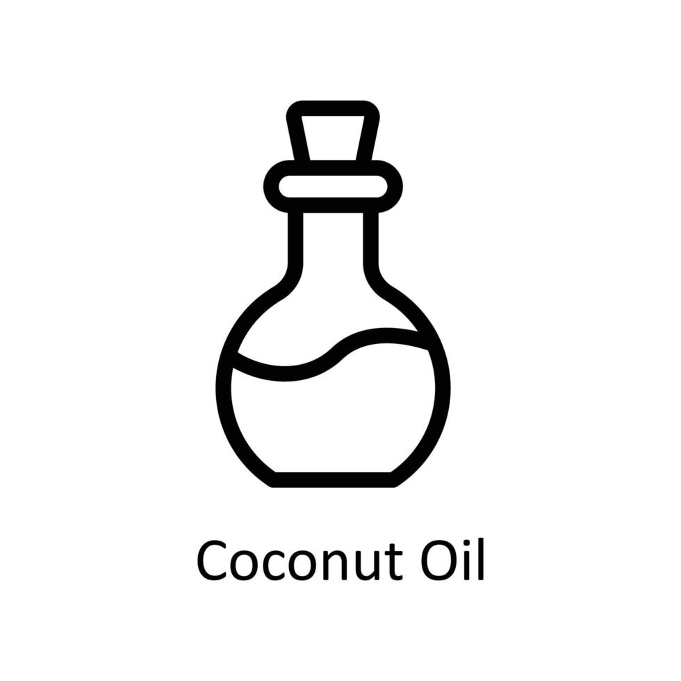 Noce di cocco olio vettore schema icone. semplice azione illustrazione azione