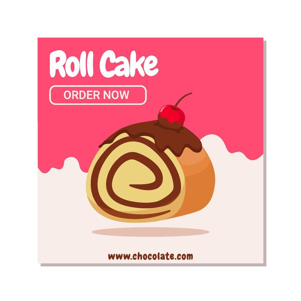 dolce torta sconto sociale media inviare design. dolce cibo manifesto, Perfetto per in linea sociale media inviare vettore