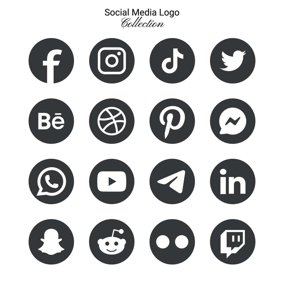 popolare sociale Rete logo icone collezione vettore