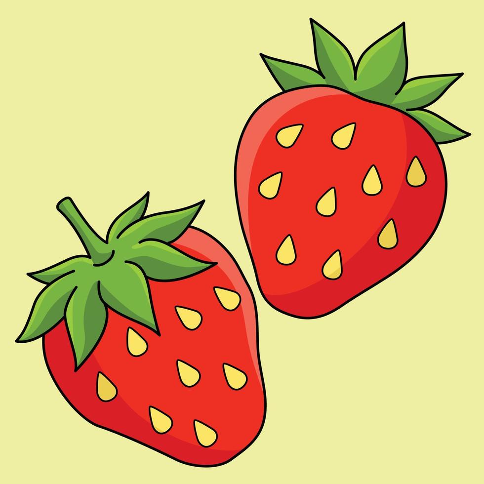 fragola frutta colorato cartone animato illustrazione vettore