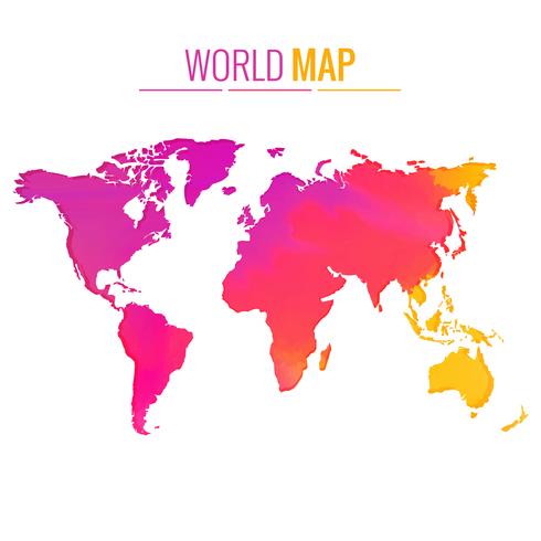 disegno vettoriale di mappa mondo colorato