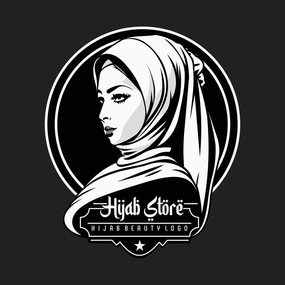 un' donna con un' hijab su sua testa vettore