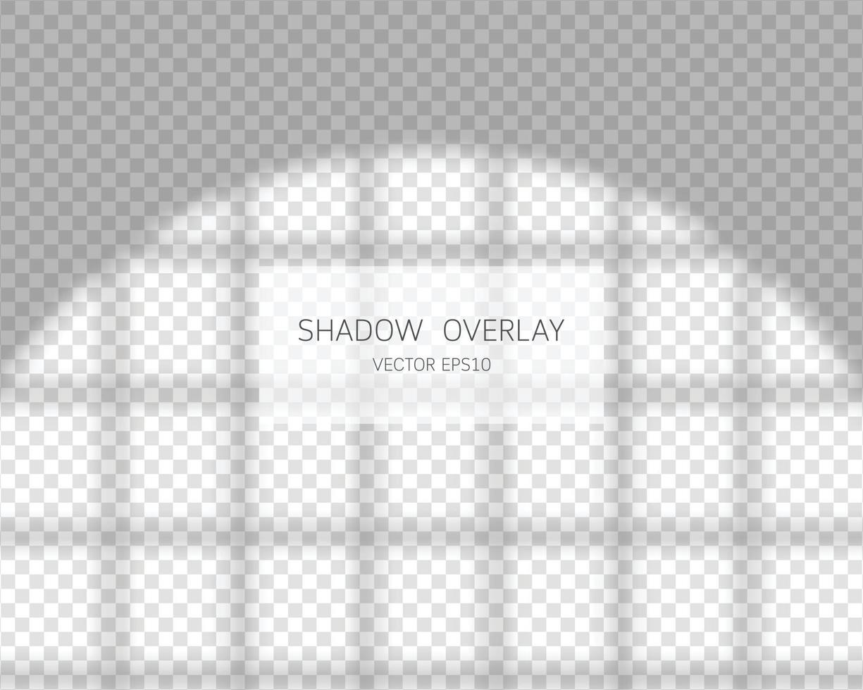 effetto di sovrapposizione delle ombre. ombre naturali dalla finestra isolata su sfondo trasparente. illustrazione vettoriale. vettore