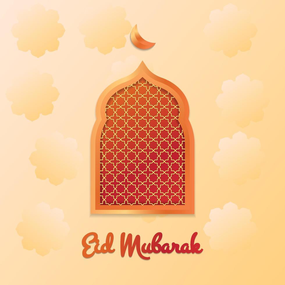 3d moderno islamico vacanza striscione, adatto per Ramadan, raya Hari, eid al adha e mawlid. mezzaluna Luna arredamento su sereno bianca sfondo vettore