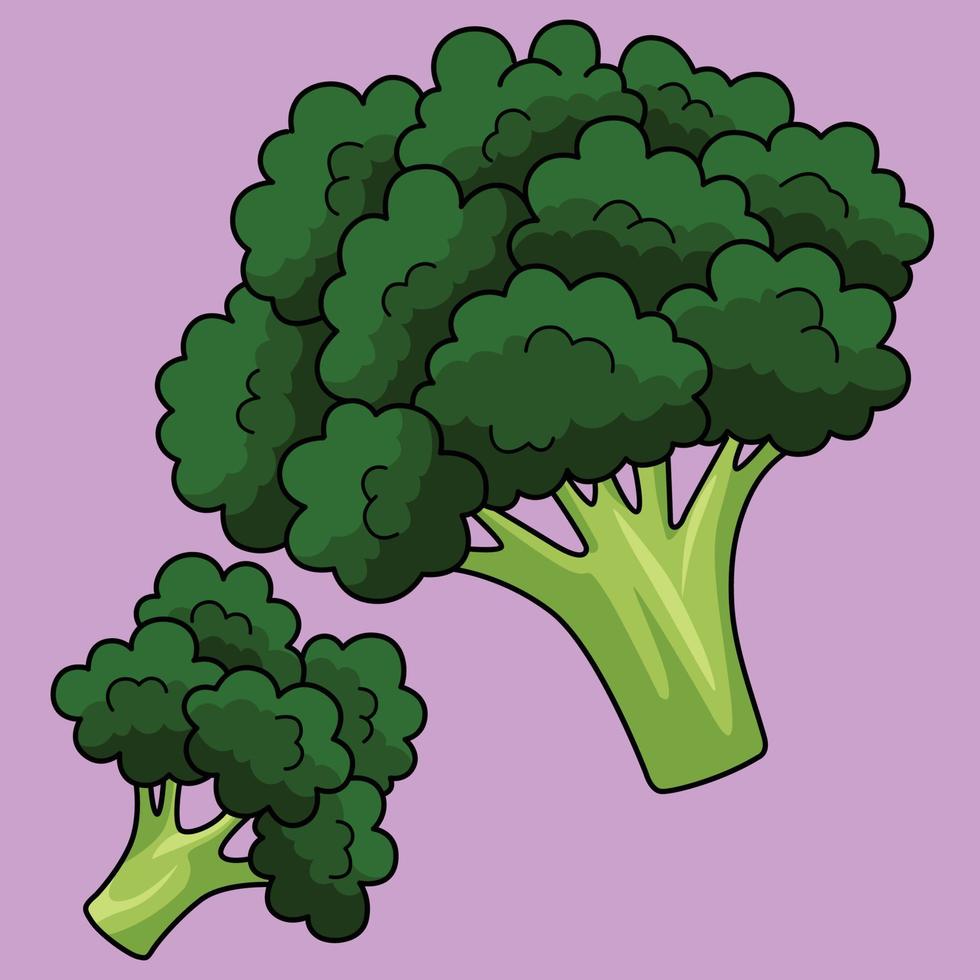 broccoli verdura colorato cartone animato illustrazione vettore