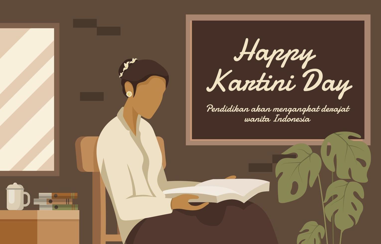 felice celebrazione del giorno di kartini vettore