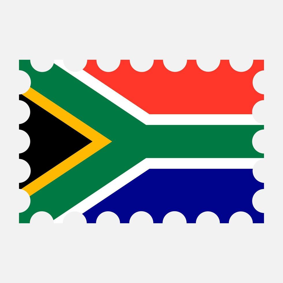 affrancatura francobollo con Sud Africa bandiera. vettore illustrazione.