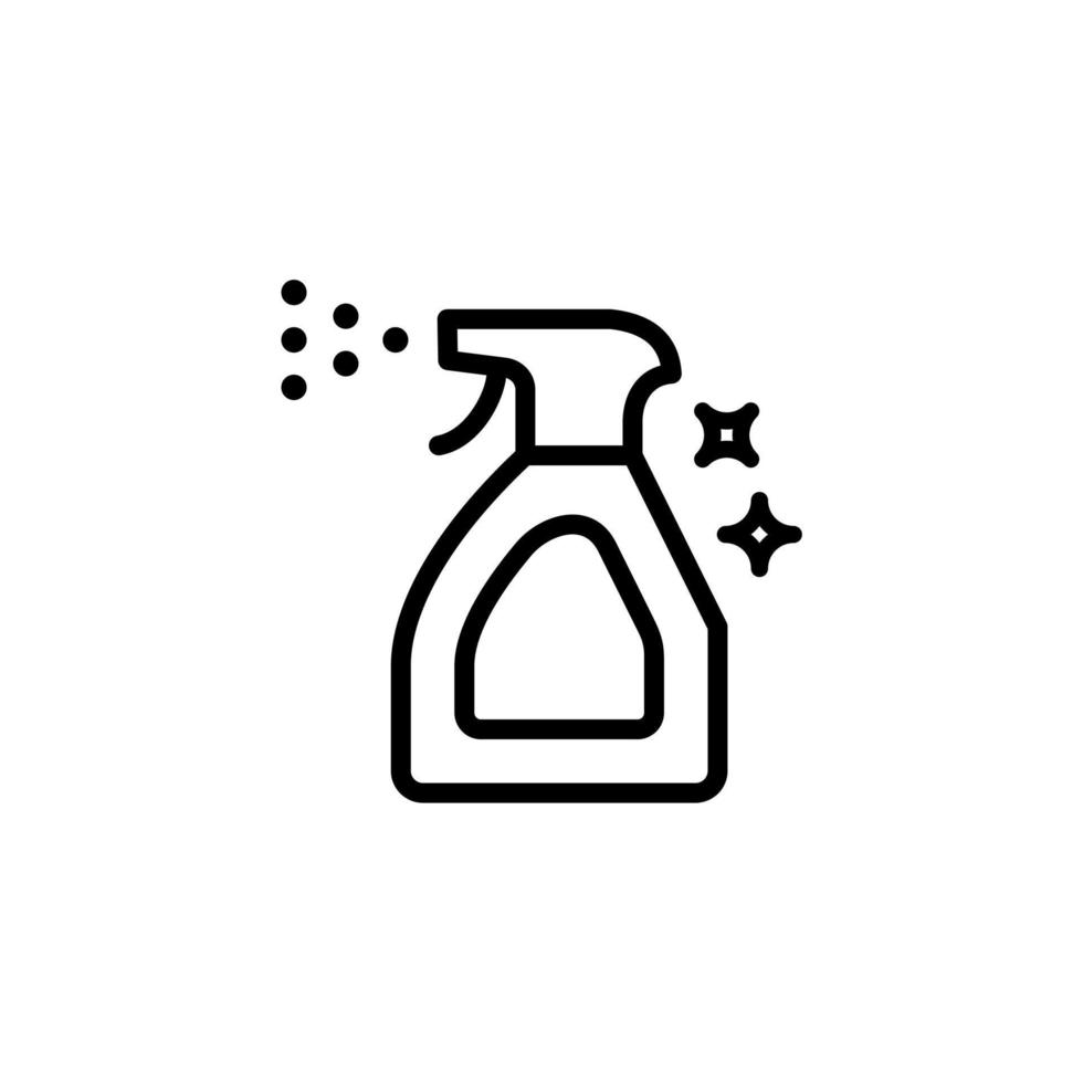 disinfezione icona linea. anti batterico alcool icona vettore linea, disinfettante bottiglia vettore nel semplice schema concetto. domestico sostanze chimiche icona.