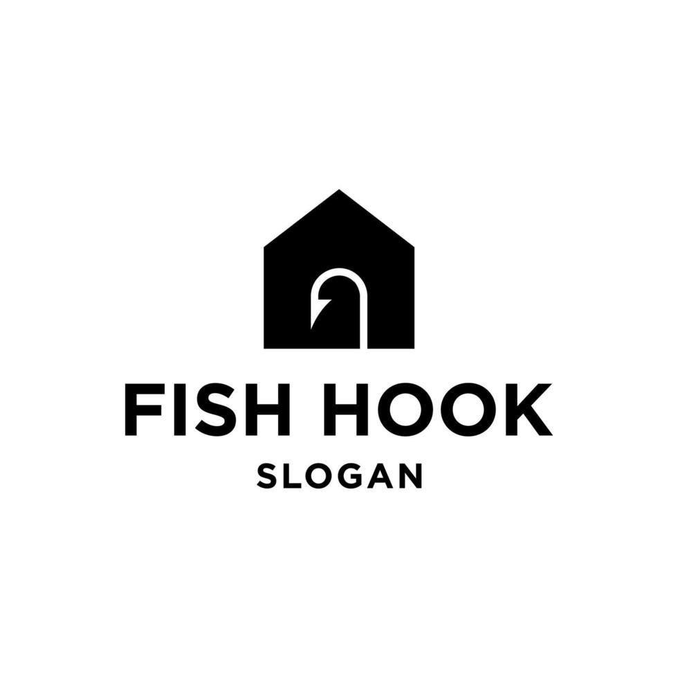 pesce gancio Casa logo concetto per pesca negozio, semplice e minimo moderno icona logo vettore