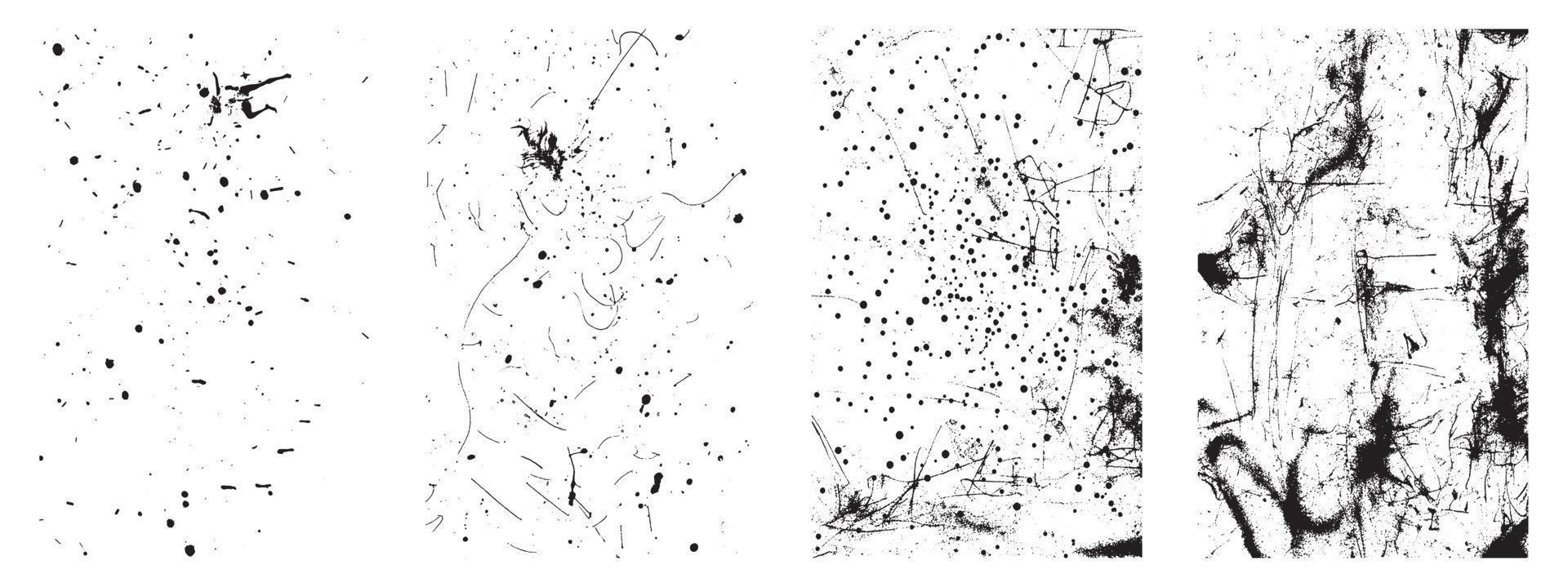 impostato di grunge struttura sfondi. nero e bianca vettore illustrazioni di afflitto effetti. eps 10.