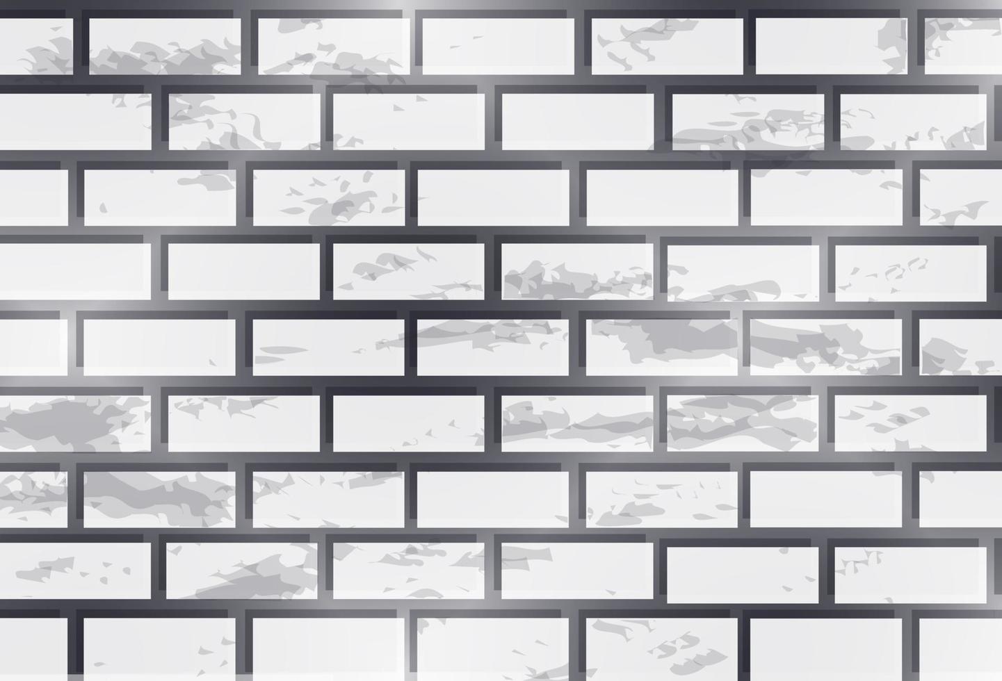 immagine vettoriale di un modello senza giunture di muro di mattoni testurizzati in bianco e nero
