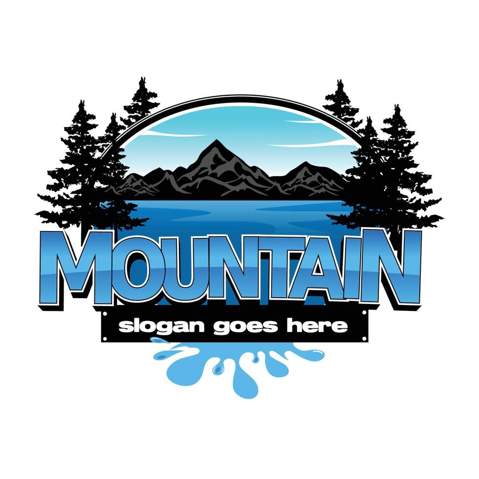 montagna e all'aperto avventure logo isolato su bianca sfondo vettore