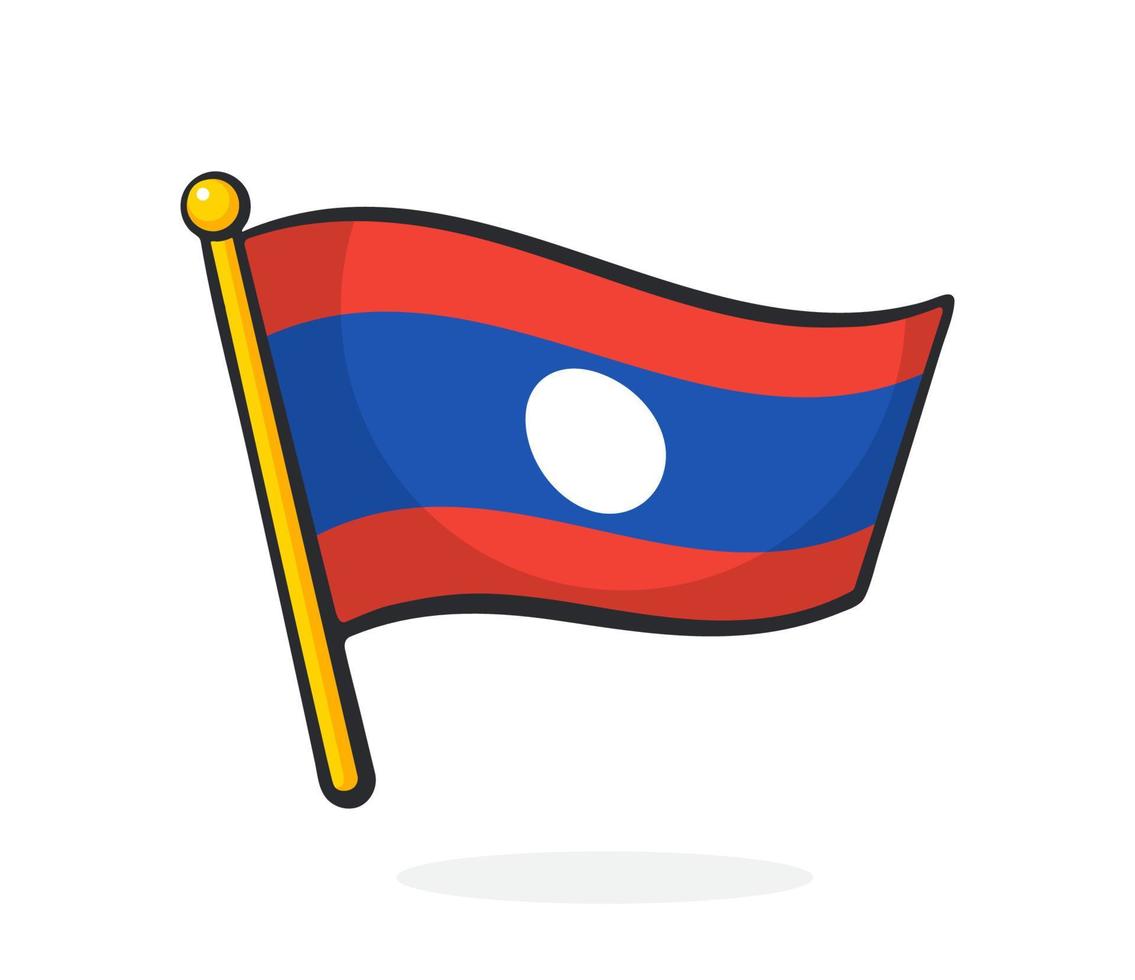 cartone animato illustrazione di bandiera di Laos vettore