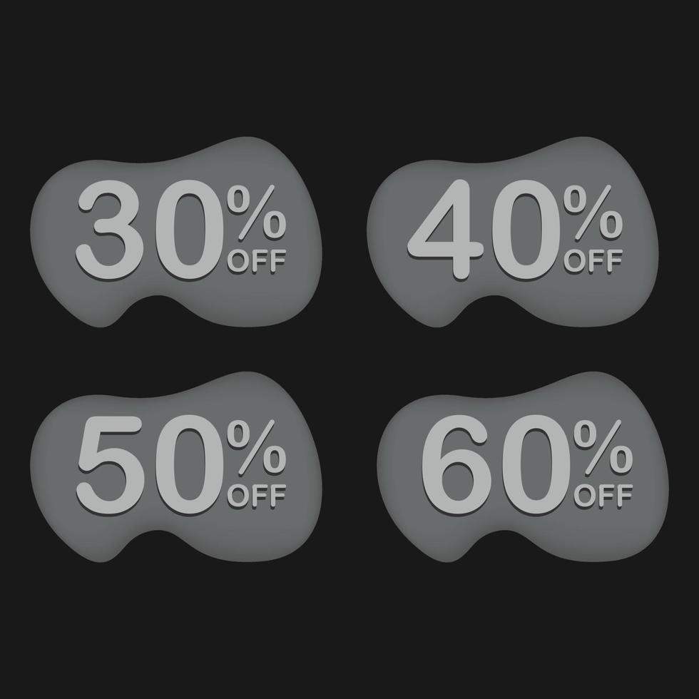 sconto impostato monocromatico fluido vettore