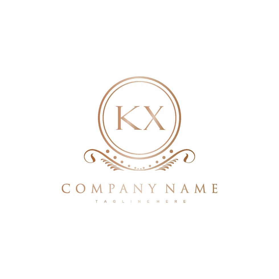 kx lettera iniziale con reale lusso logo modello vettore