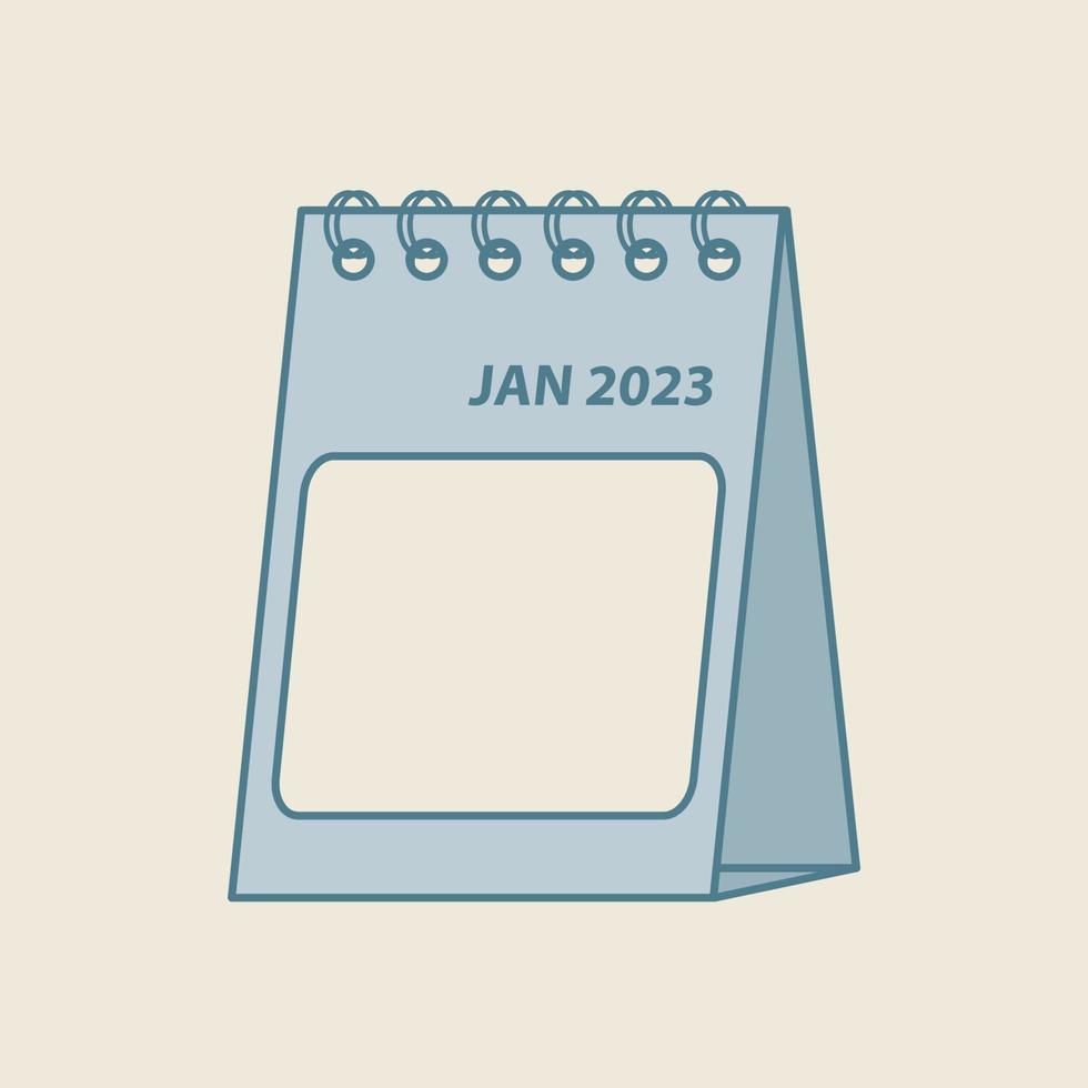 calendario tavolo illustrazione. semplice piatto calendario vettore