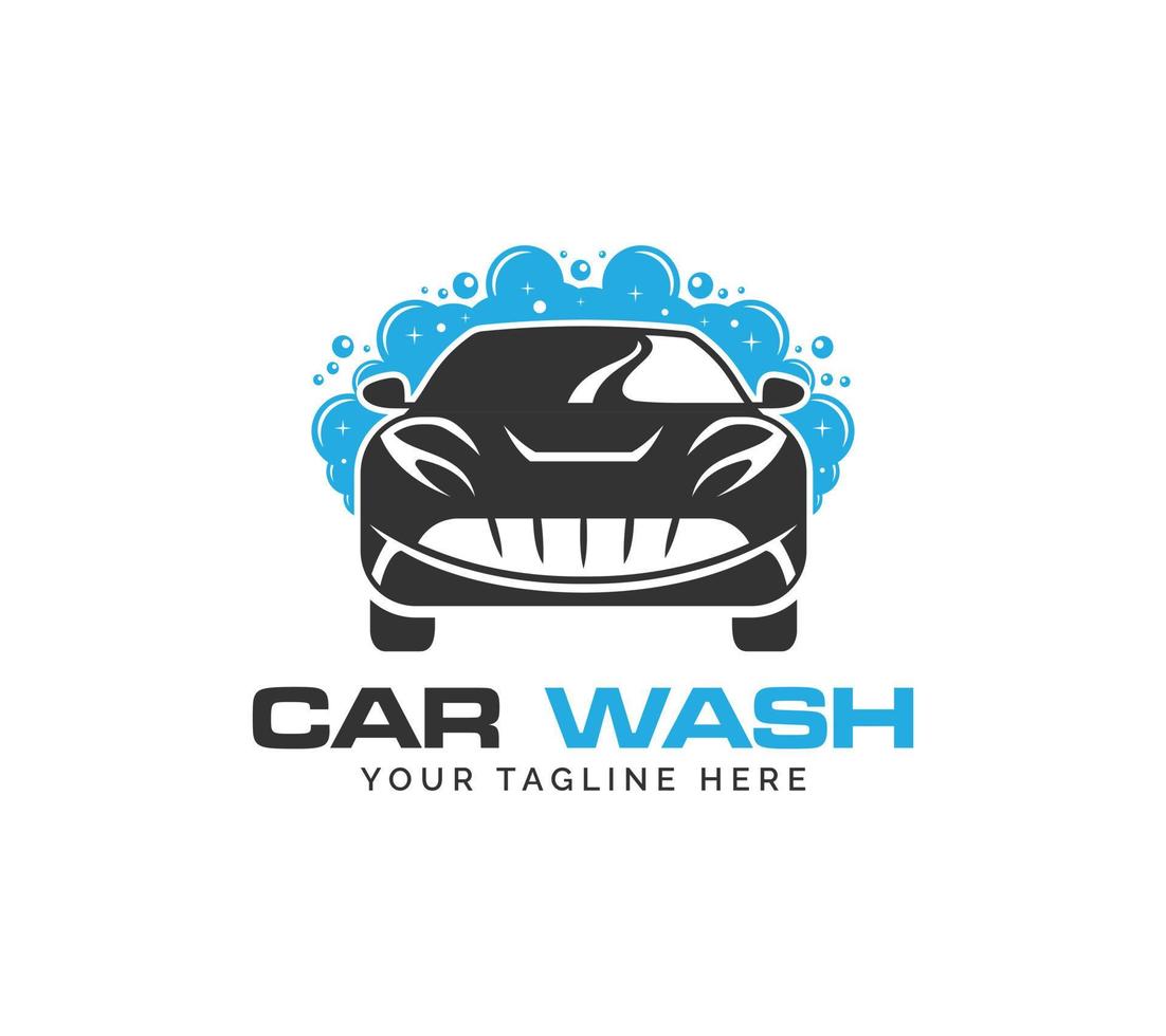 auto lavare logo design su bianca sfondo, vettore illustrazione.