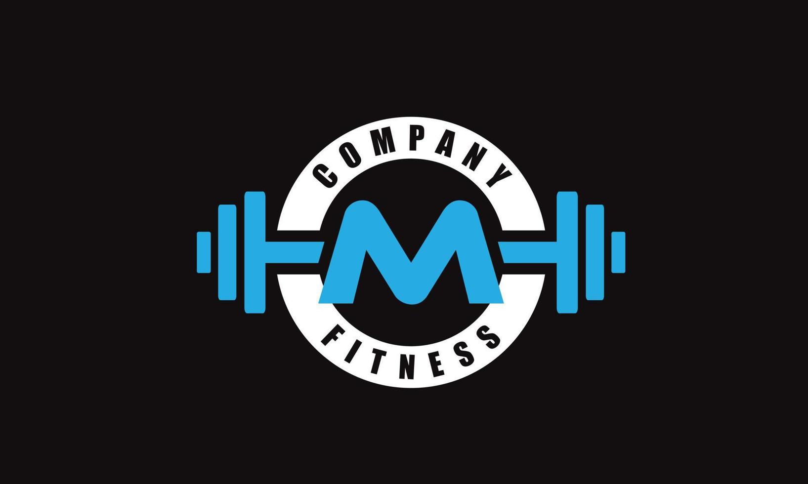 lettera m fitness emblema logo vettore