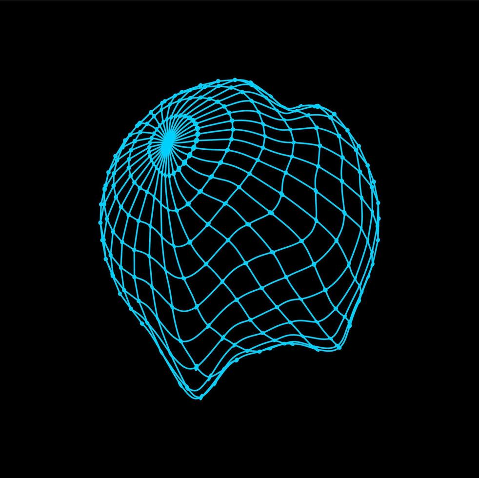 vettore digitale wireframe, futuristico sfera forma