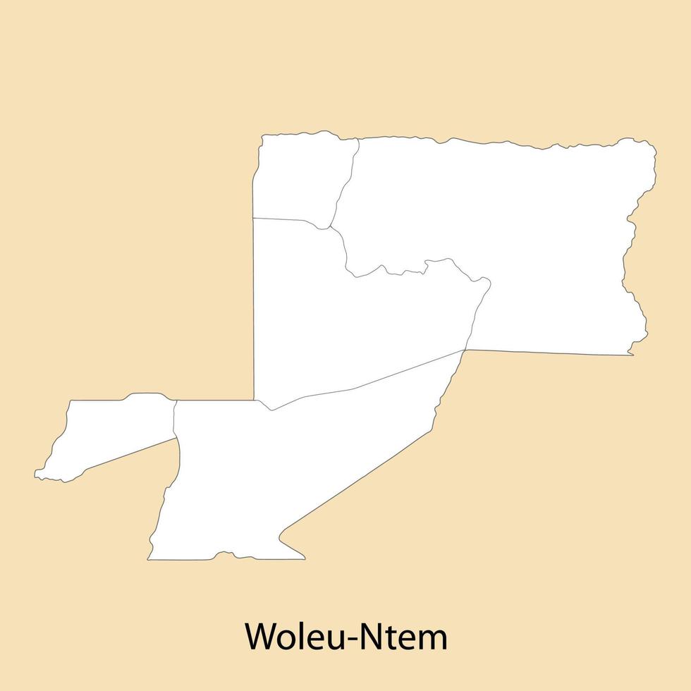 alto qualità carta geografica di woleu-ntem è un' regione di Gabon vettore