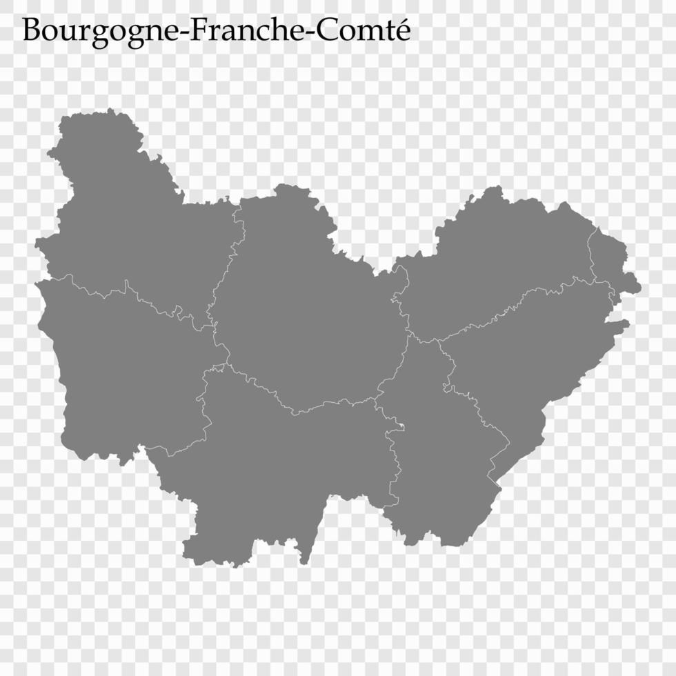 mappa di alta qualità della regione della francia vettore