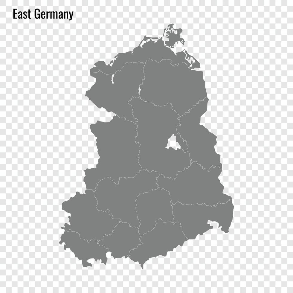 alto qualità carta geografica di est Germania vettore