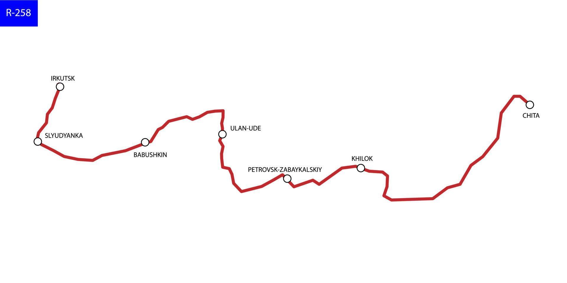 strada carta geografica di Russia vettore