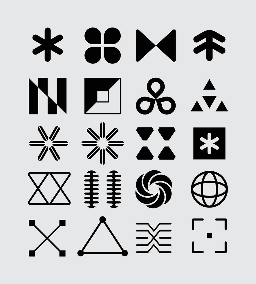 astratto icona forma simbolo impostato fascio geometrico modello clip arte vettore modificabile