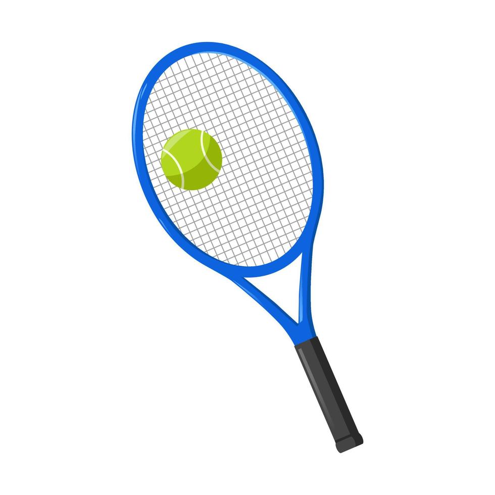 tennis racchetta e sfera. isolato su bianca sfondo vettore