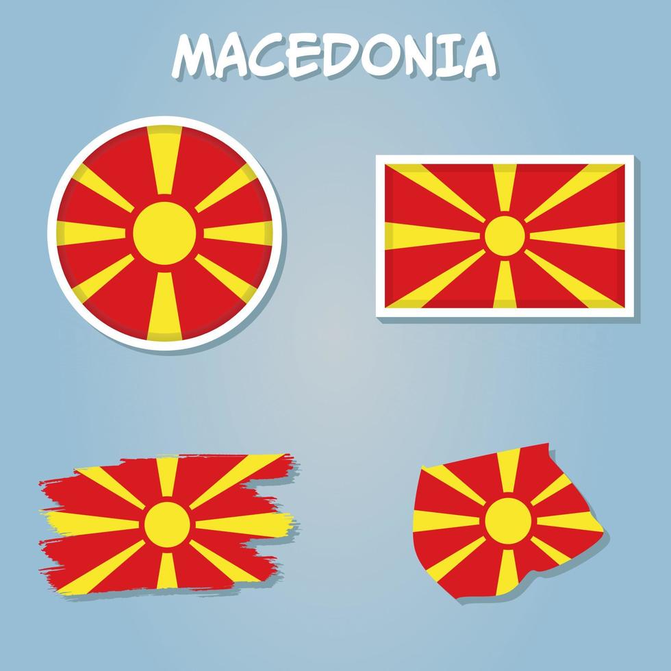 nord macedonia vettore carta geografica bandiera silhouette illustrazione isolato.