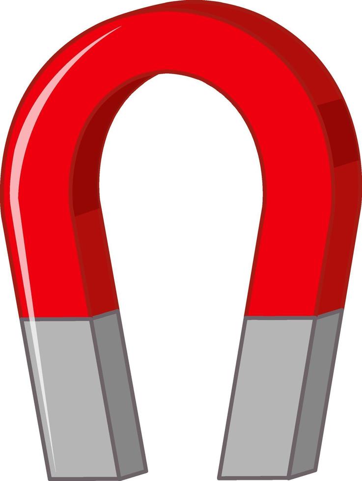 magnete a ferro di cavallo rosso isolato su sfondo bianco vettore