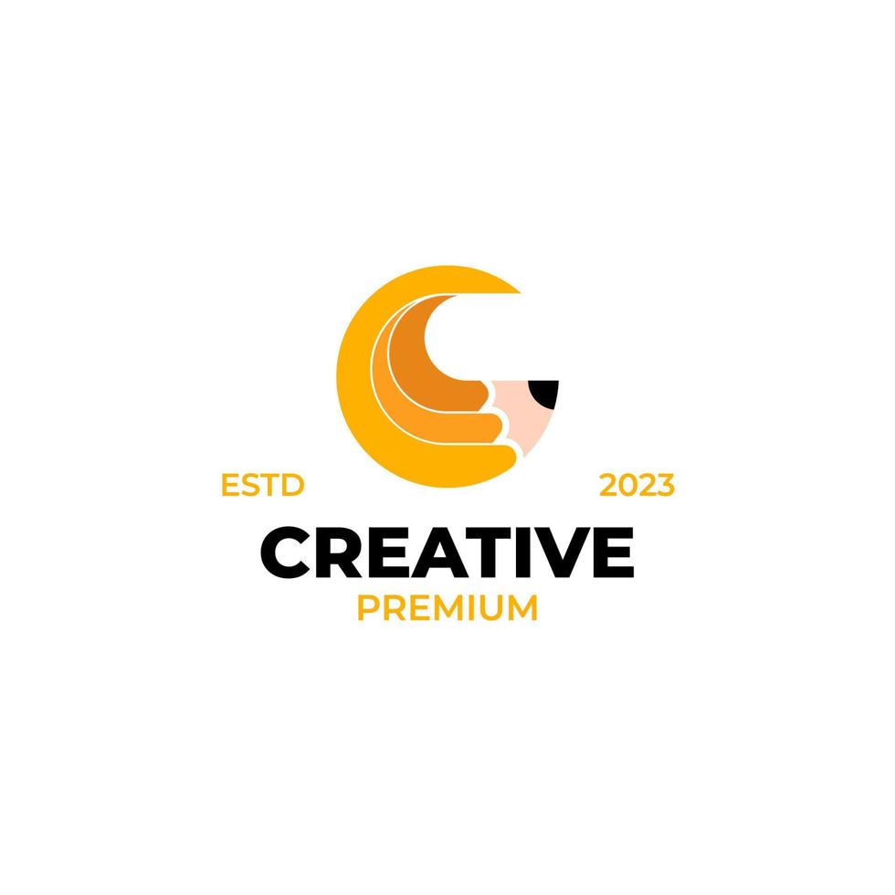 vettore lettera c matita logo design concetto illustrazione idea