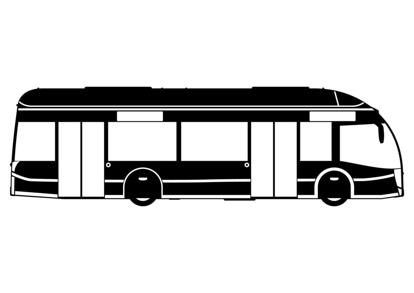 silhouette di un' futuristico, ecologico elettrico tram autobus. vettore