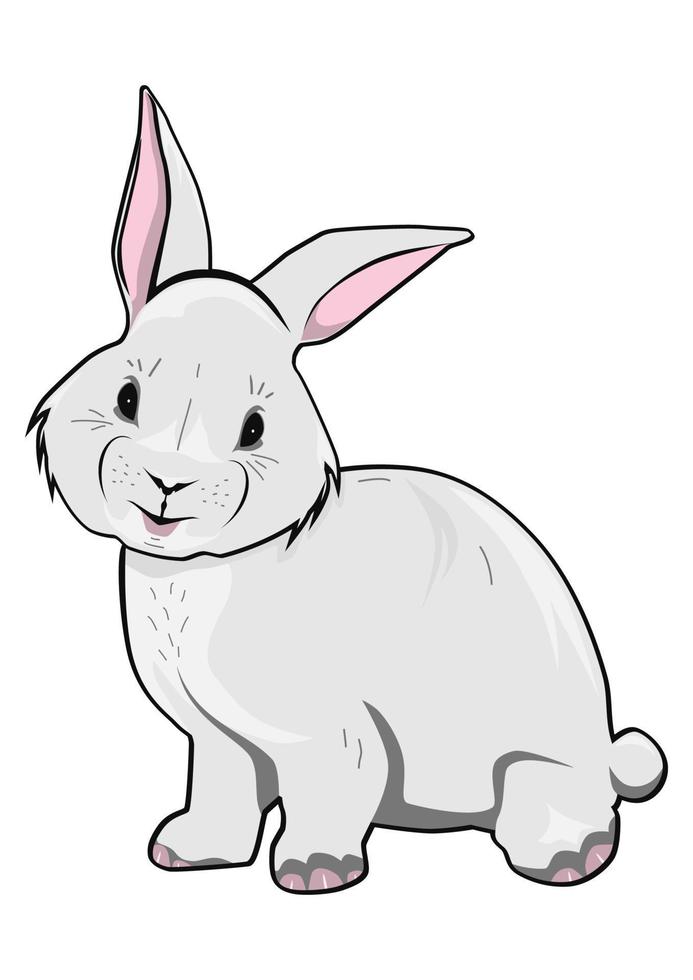 cartone animato coniglietto. facile per uso vettore senza gradienti o altro effetti.