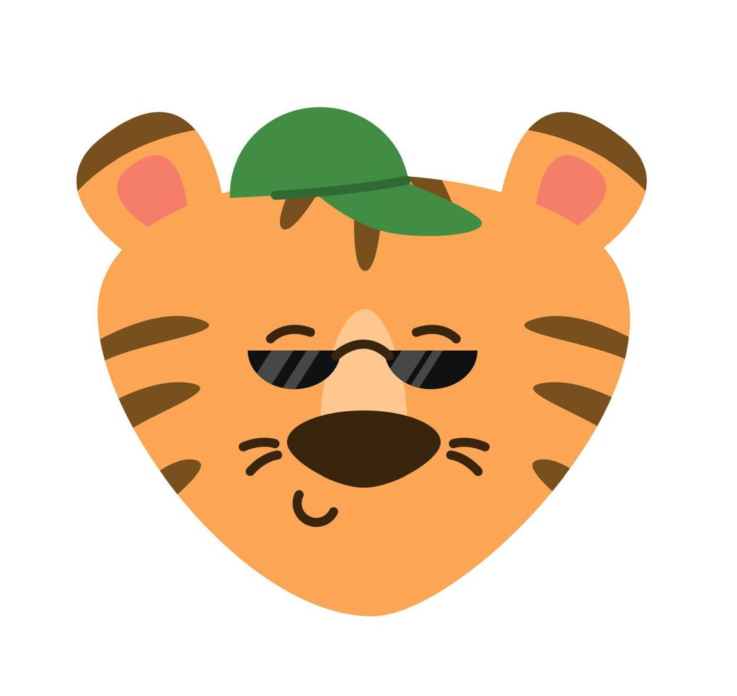 tigre nel sole protezione occhiali. vettore illustrazione