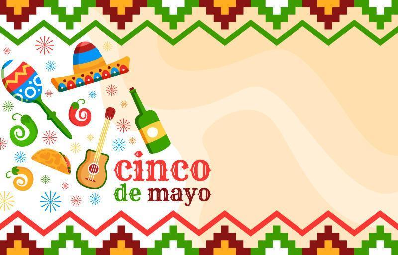 sfondo del fumetto di cinco de mayo vettore