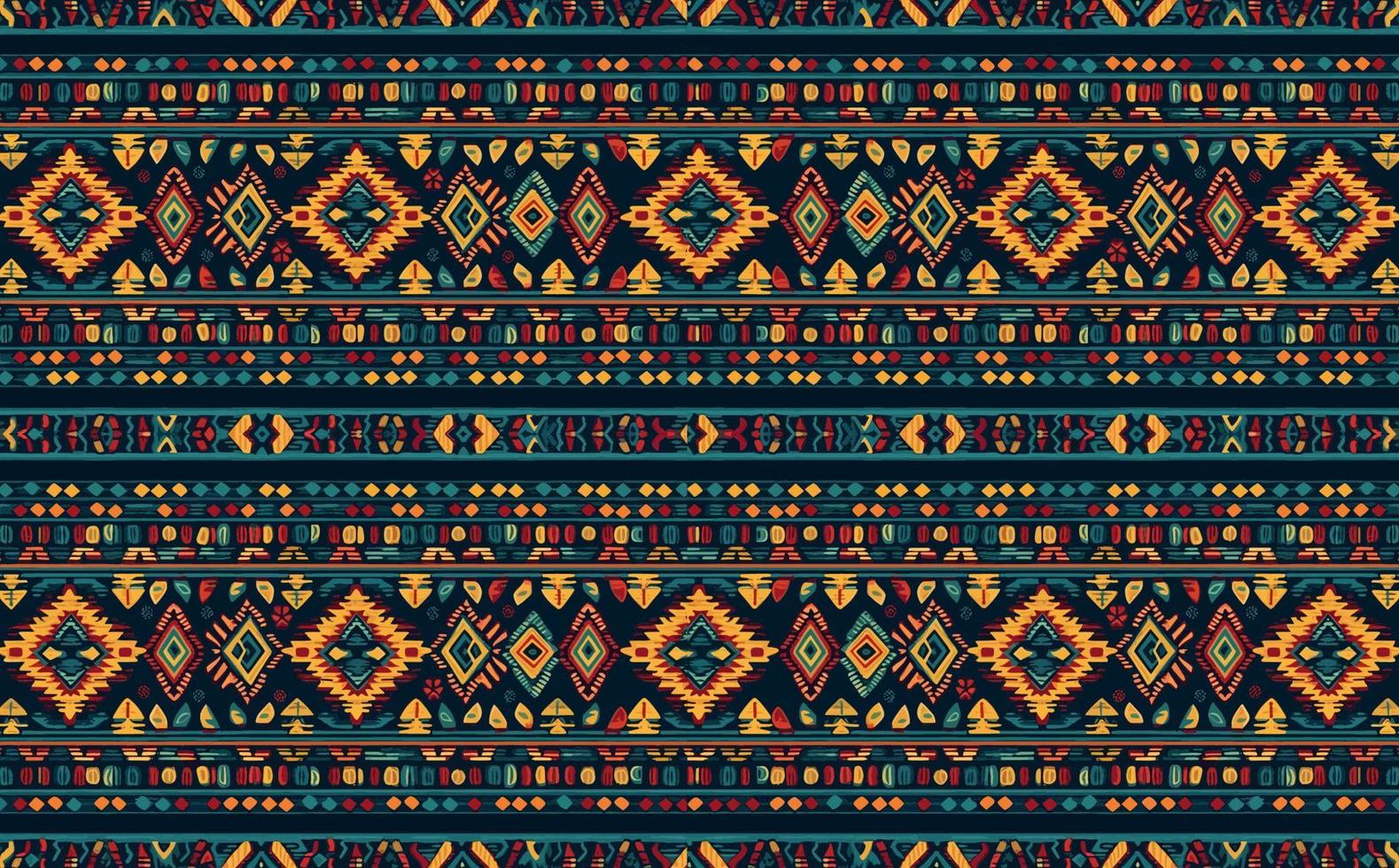 etnico astratto ikat modello. senza soluzione di continuità modello nel tribale, popolare ricamo, messicano stile. azteco geometrico arte ornamento print.design per tappeto, sfondo, vestiario, avvolgere, tessuto, coperchio, tessile vettore